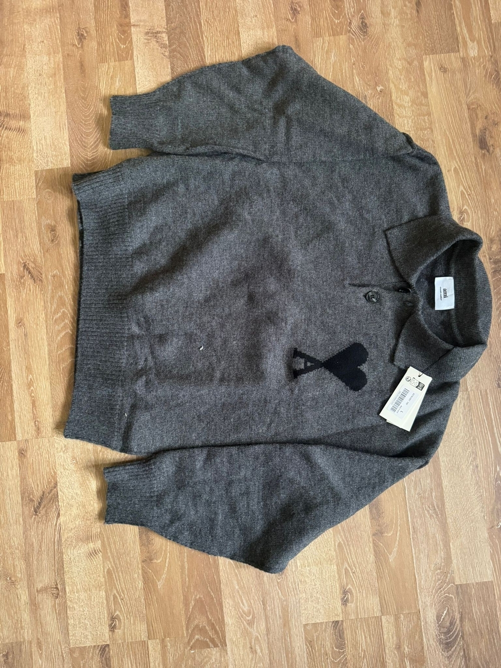 AMI Paris Ami de Coeur Knit Sweater Grey